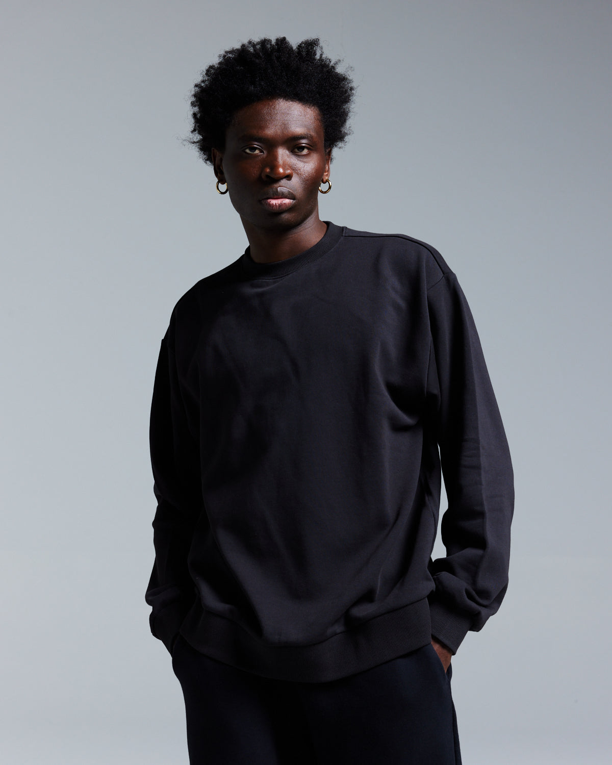 FLEECE CREWNECK 470GSM - JET BLACK