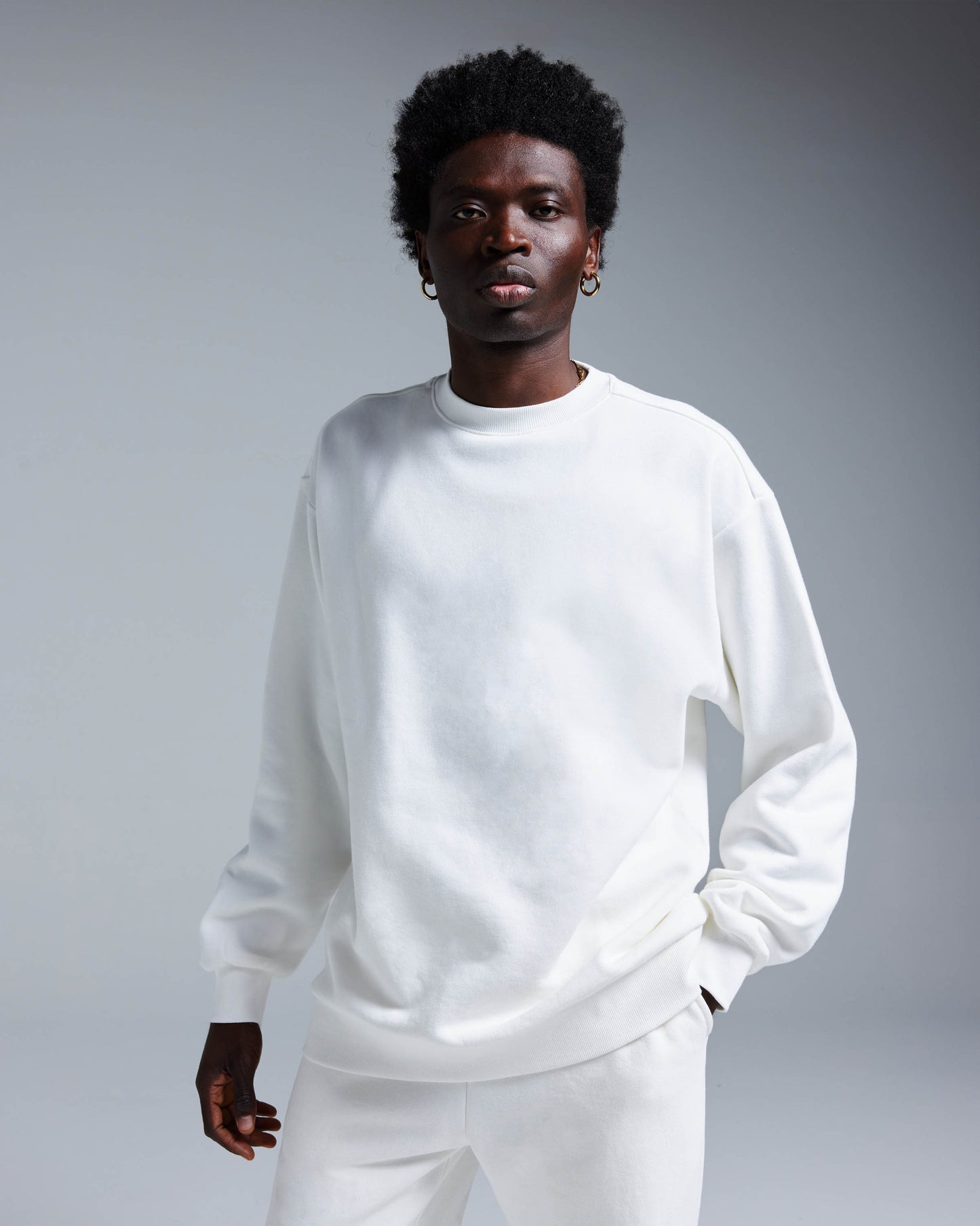 FLEECE CREWNECK 470GSM - OFF WHITE