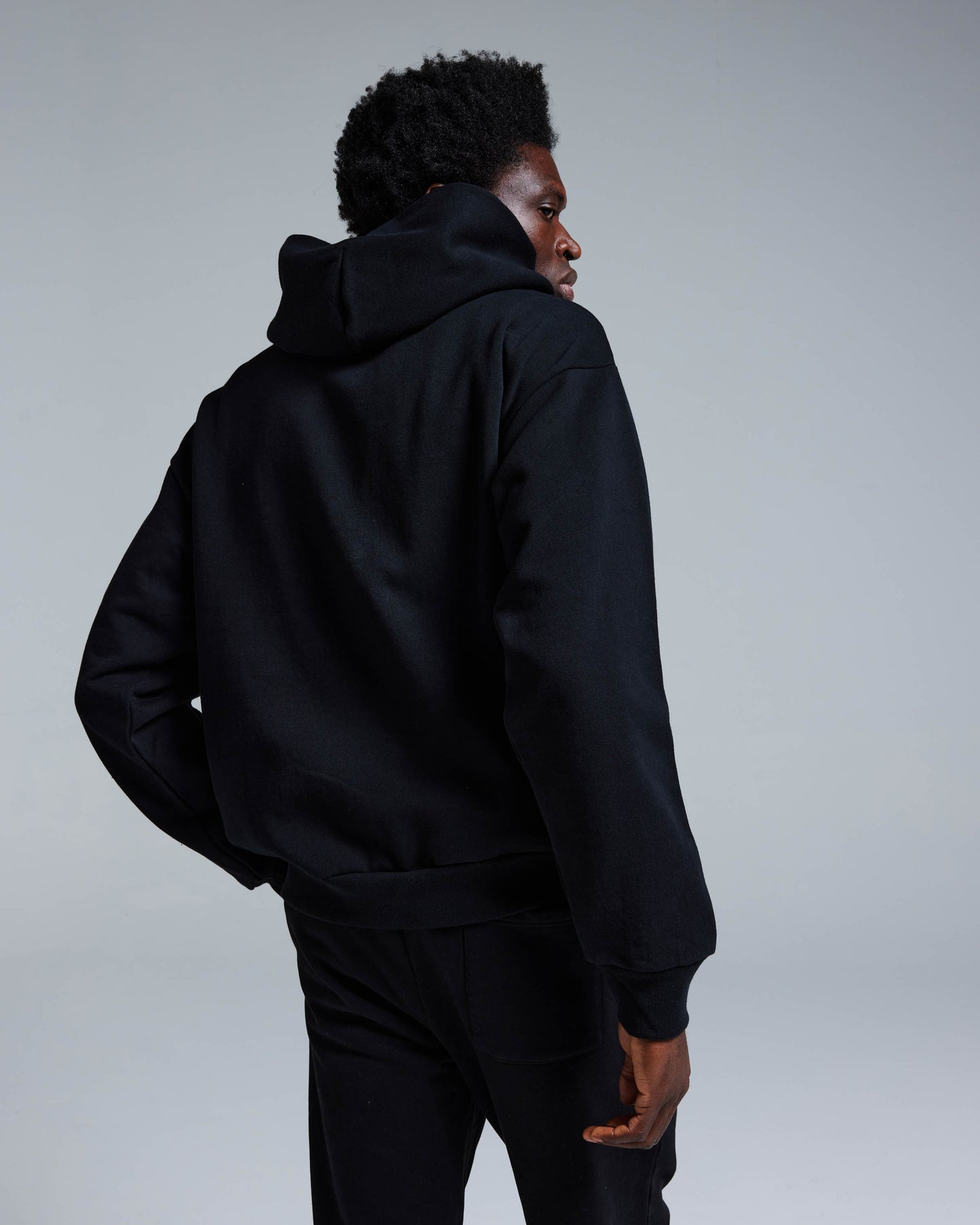 FLEECE HOODIE 470GSM - BLACK