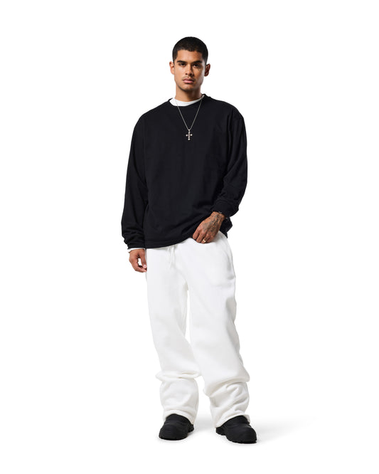 220GSM LONG SLEEVE T - JET BLACK
