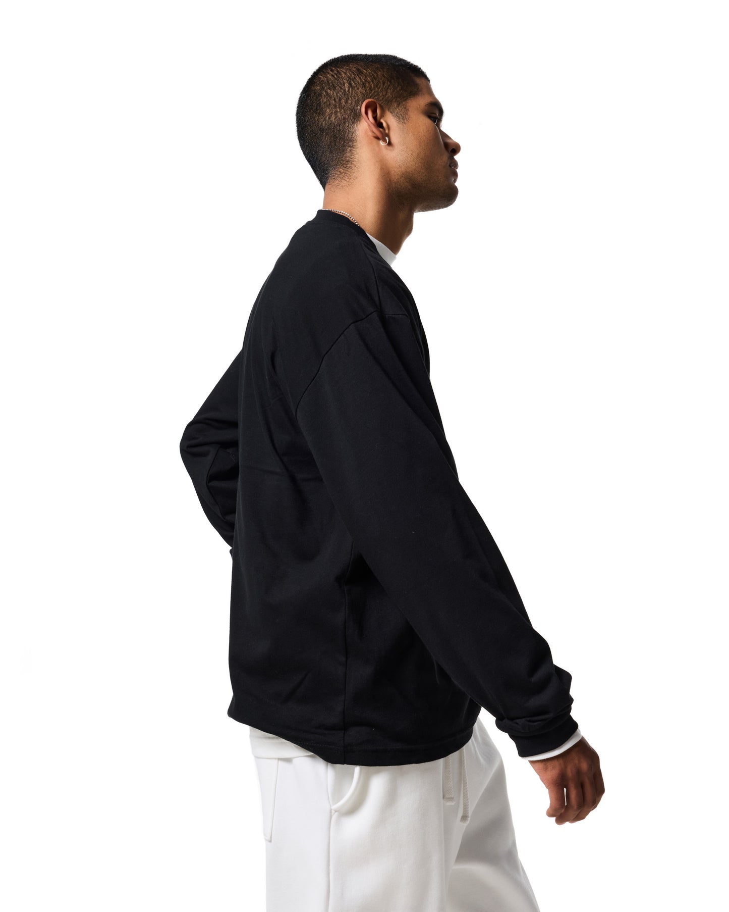 220GSM LONG SLEEVE T - JET BLACK
