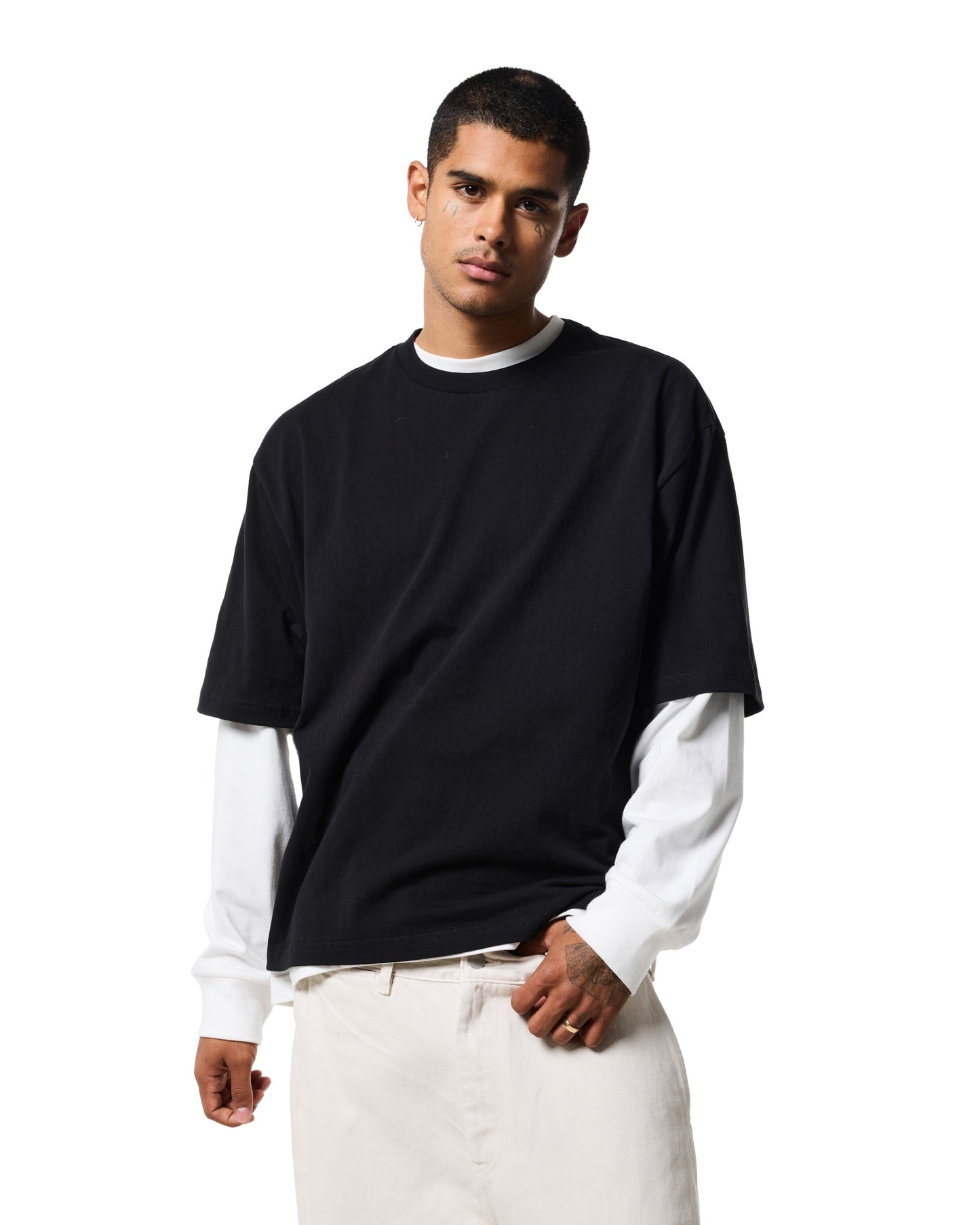 230GSM BOXY TEE - JET BLACK