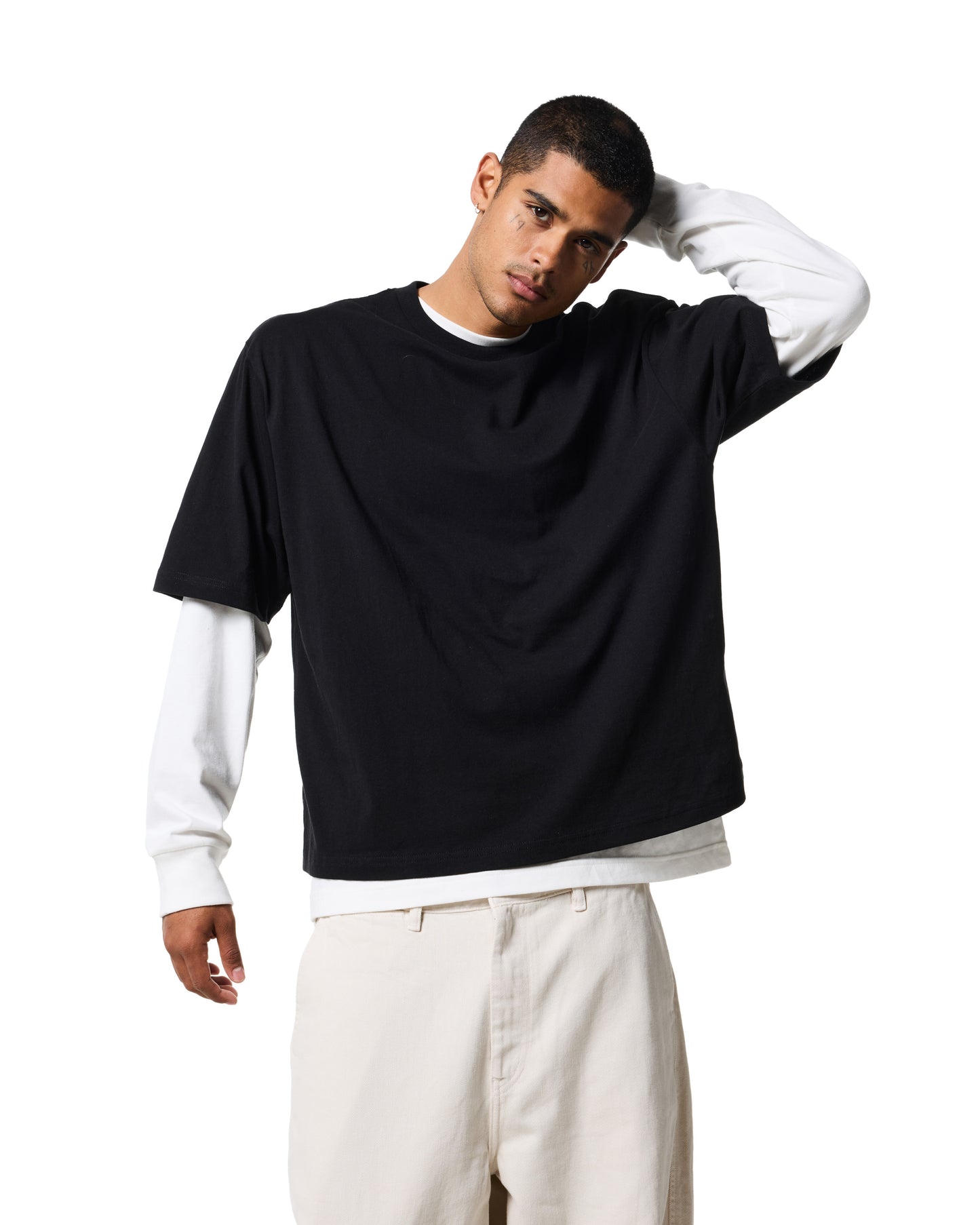 230GSM BOXY TEE - JET BLACK