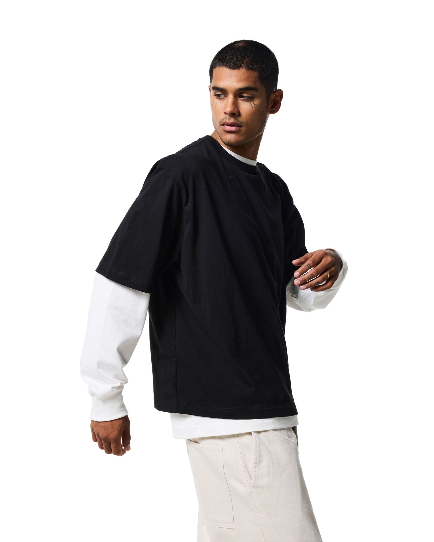 230GSM BOXY TEE - JET BLACK