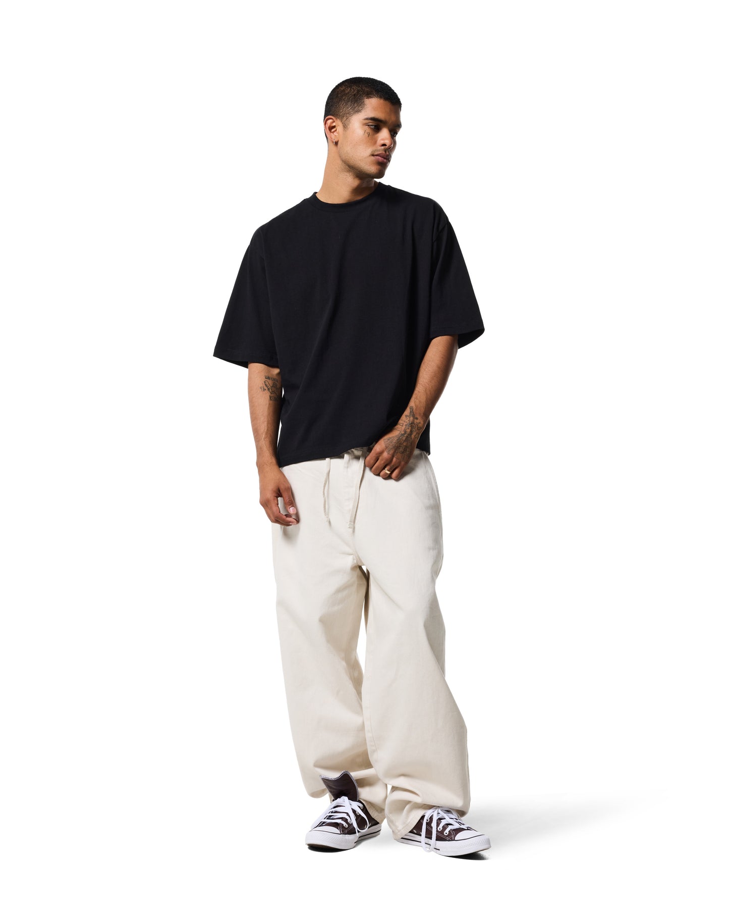230GSM BOXY TEE - JET BLACK