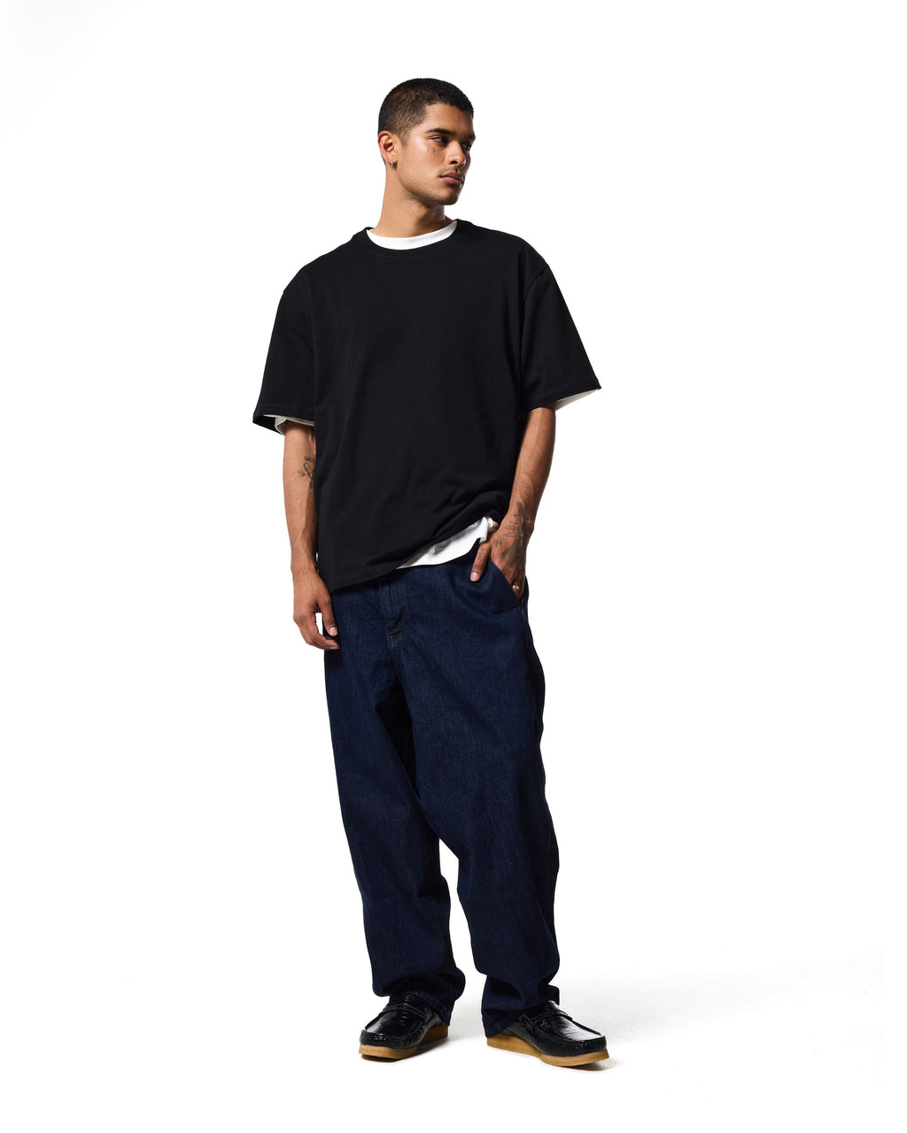 230 RELAXED DROP TEE - JET BLACK