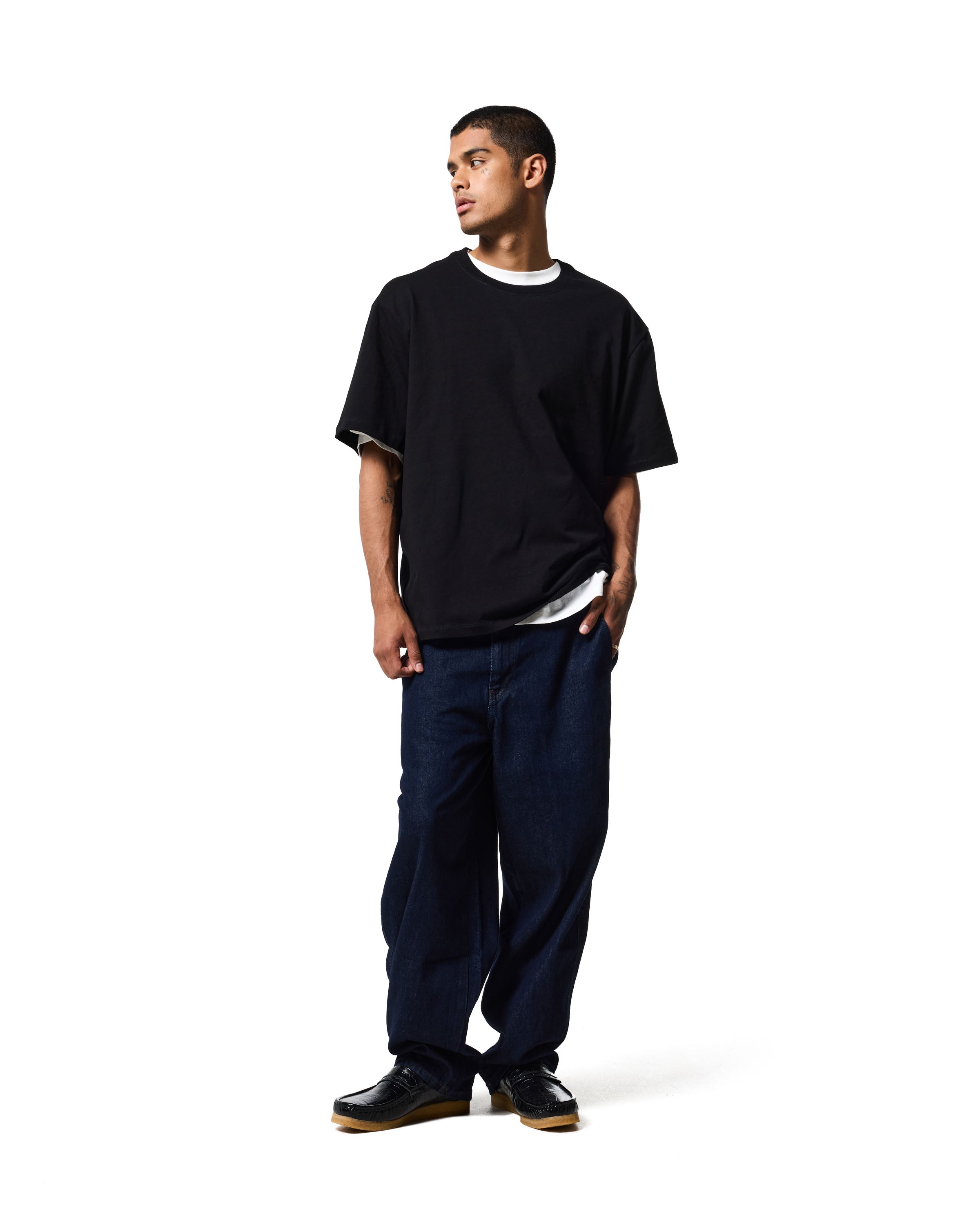 230 RELAXED DROP TEE - JET BLACK