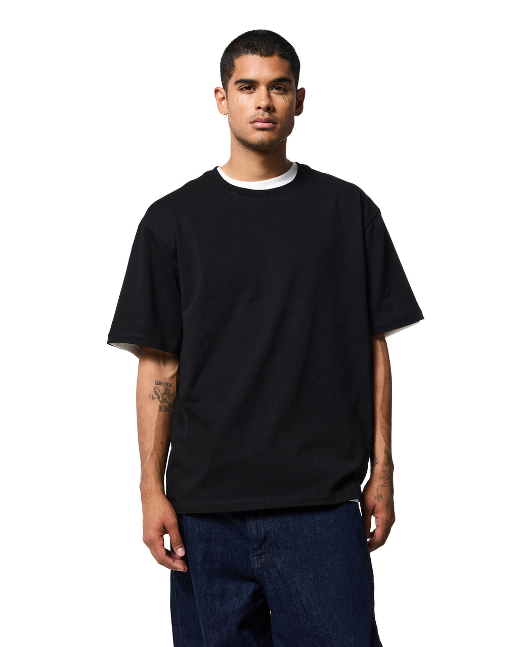 230 RELAXED DROP TEE - JET BLACK