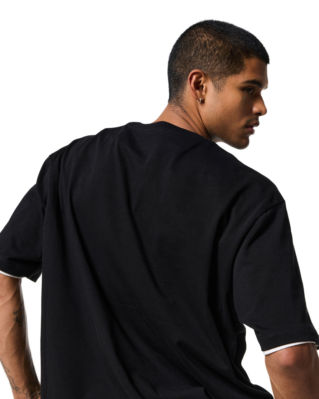 230 RELAXED DROP TEE - JET BLACK