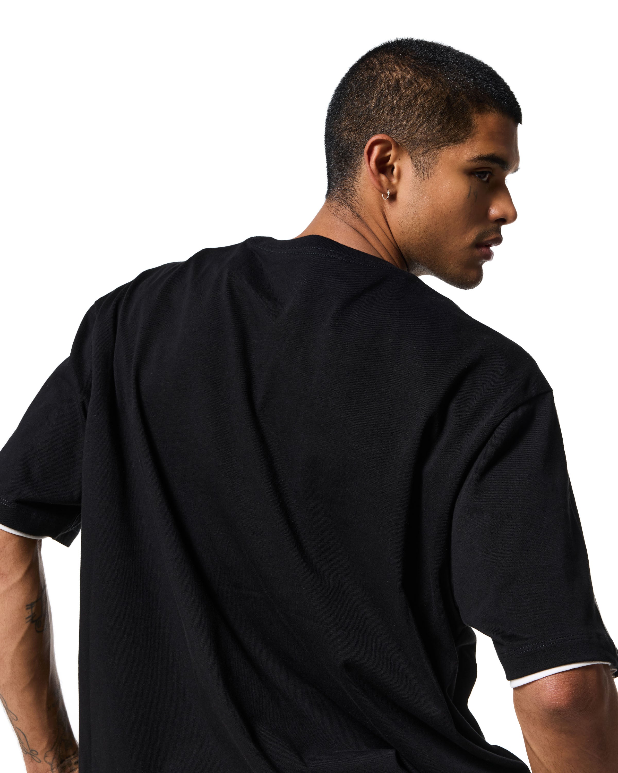 230 RELAXED DROP TEE - JET BLACK