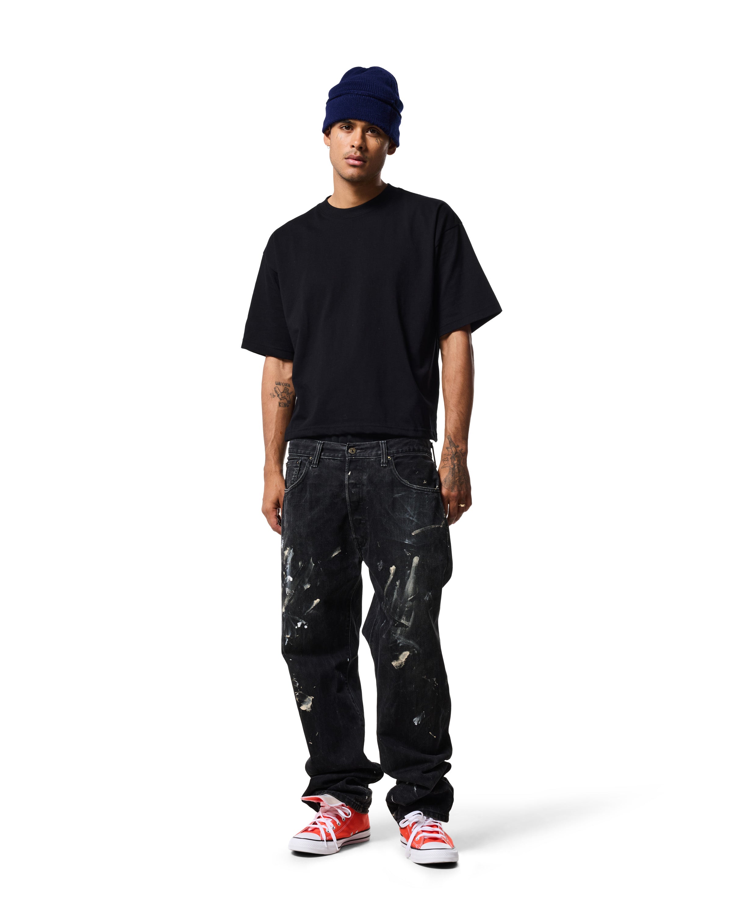 220 DROP TEE - JET BLACK