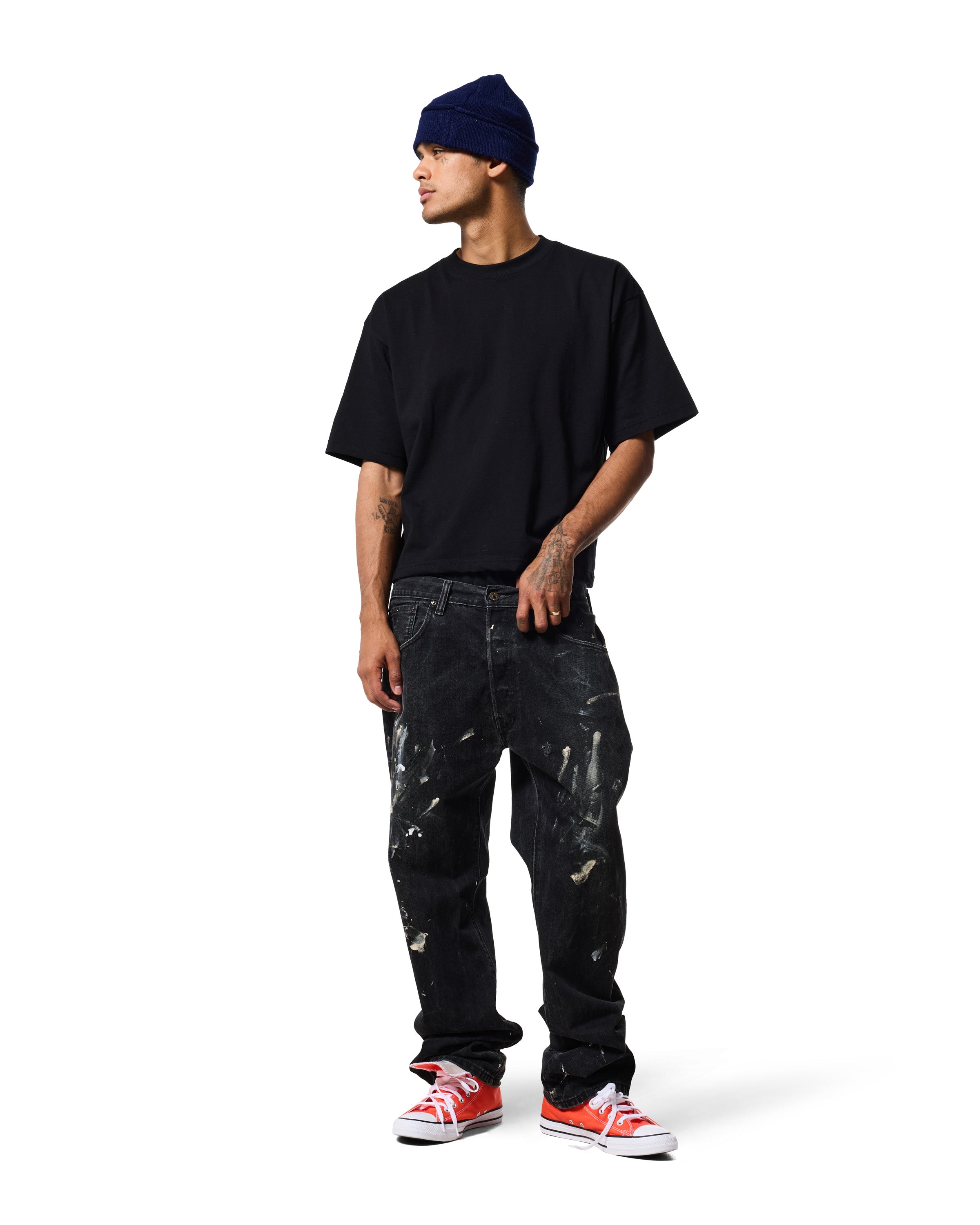 220 DROP TEE - JET BLACK