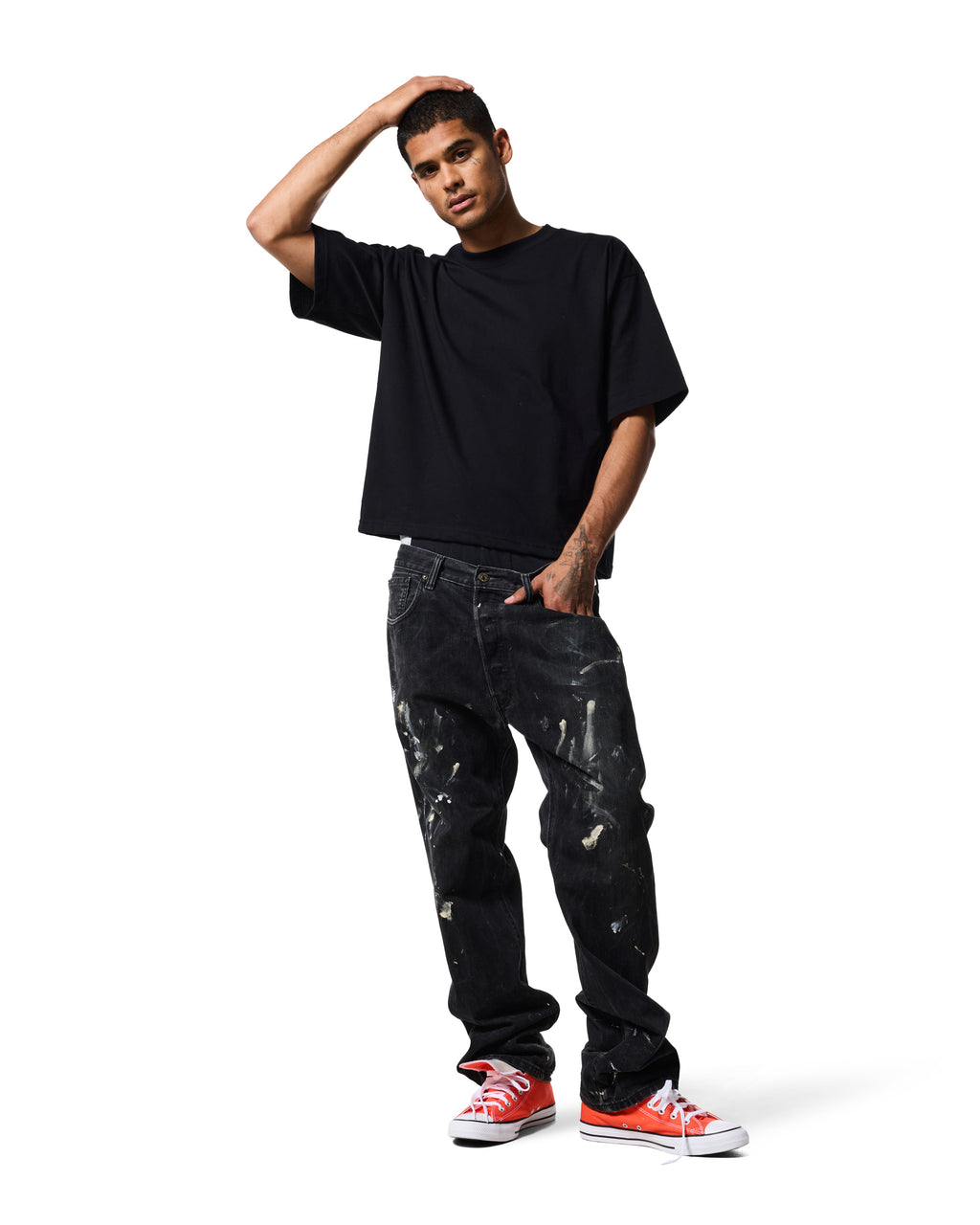 220 DROP TEE - JET BLACK