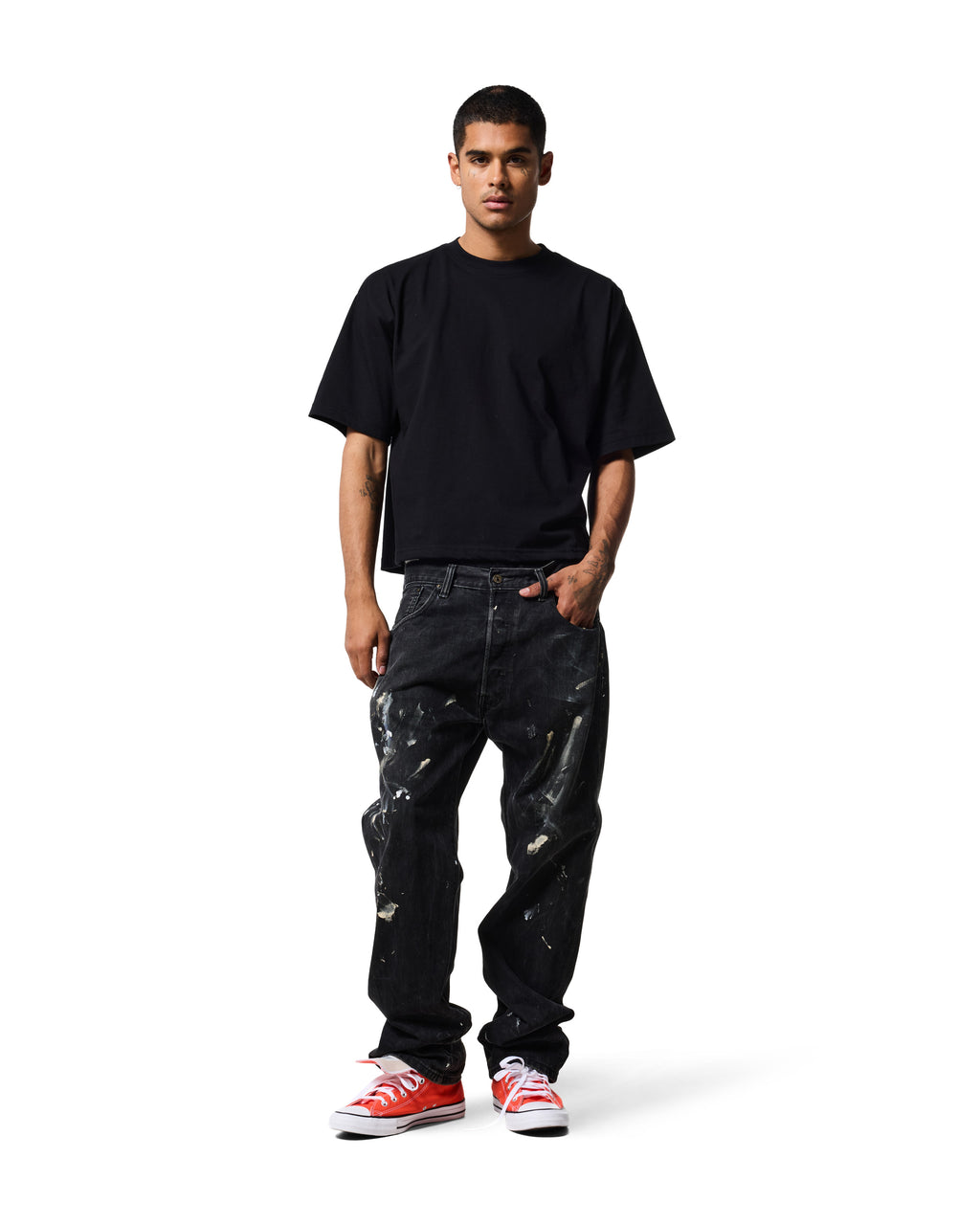 220 DROP TEE - JET BLACK