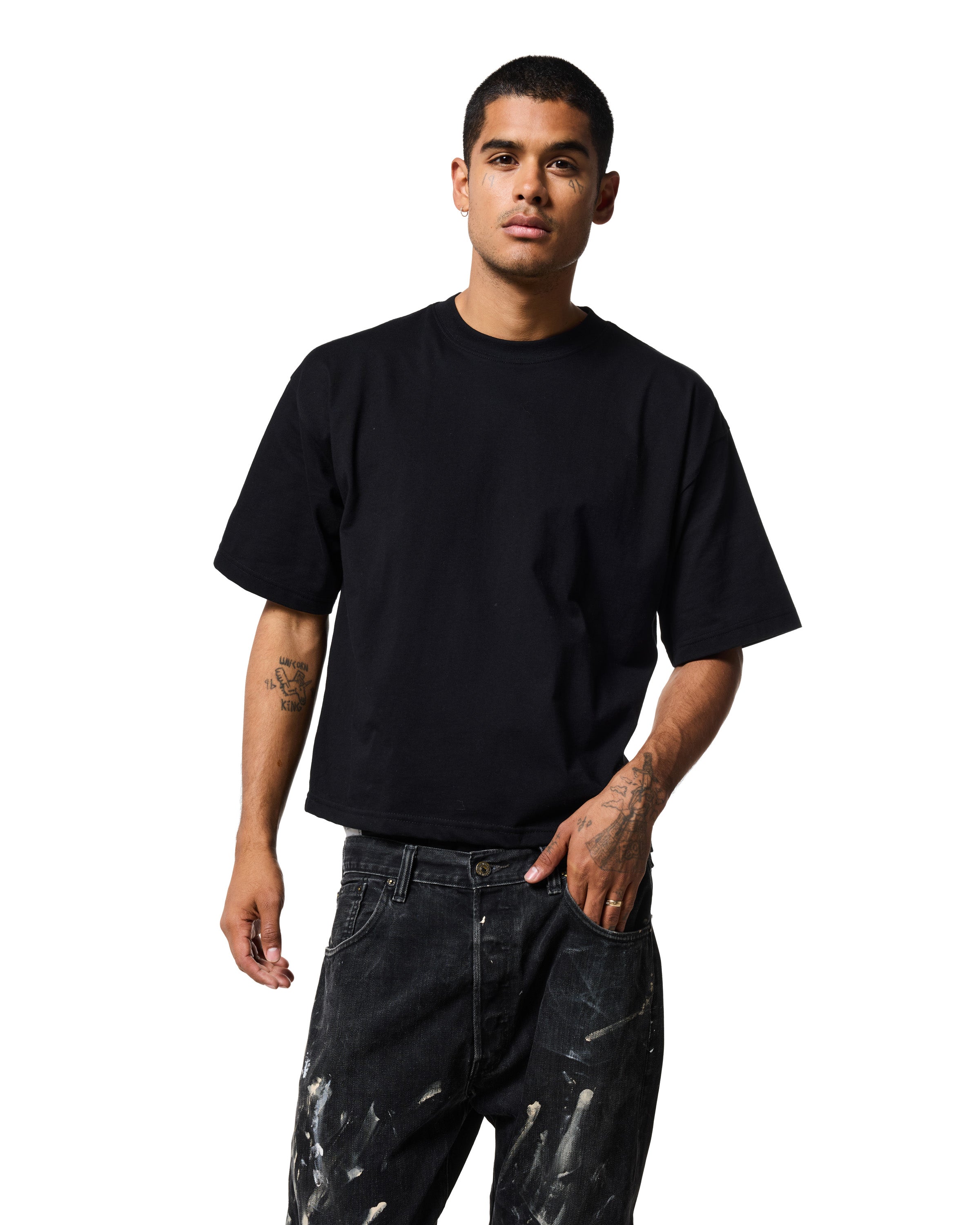 220 DROP TEE - JET BLACK