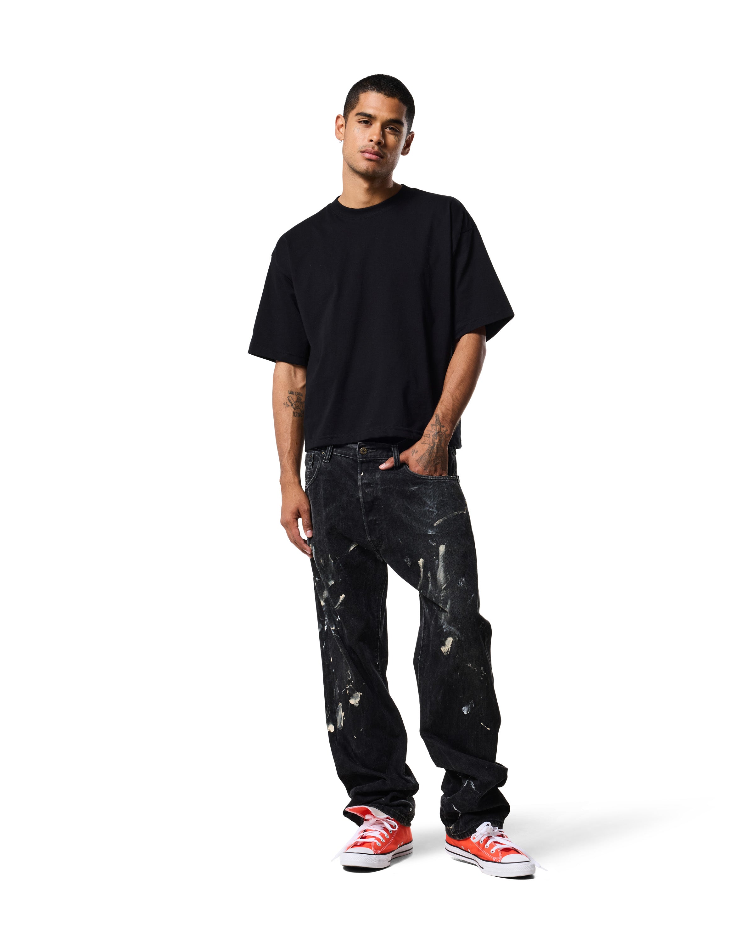 220 DROP TEE - JET BLACK