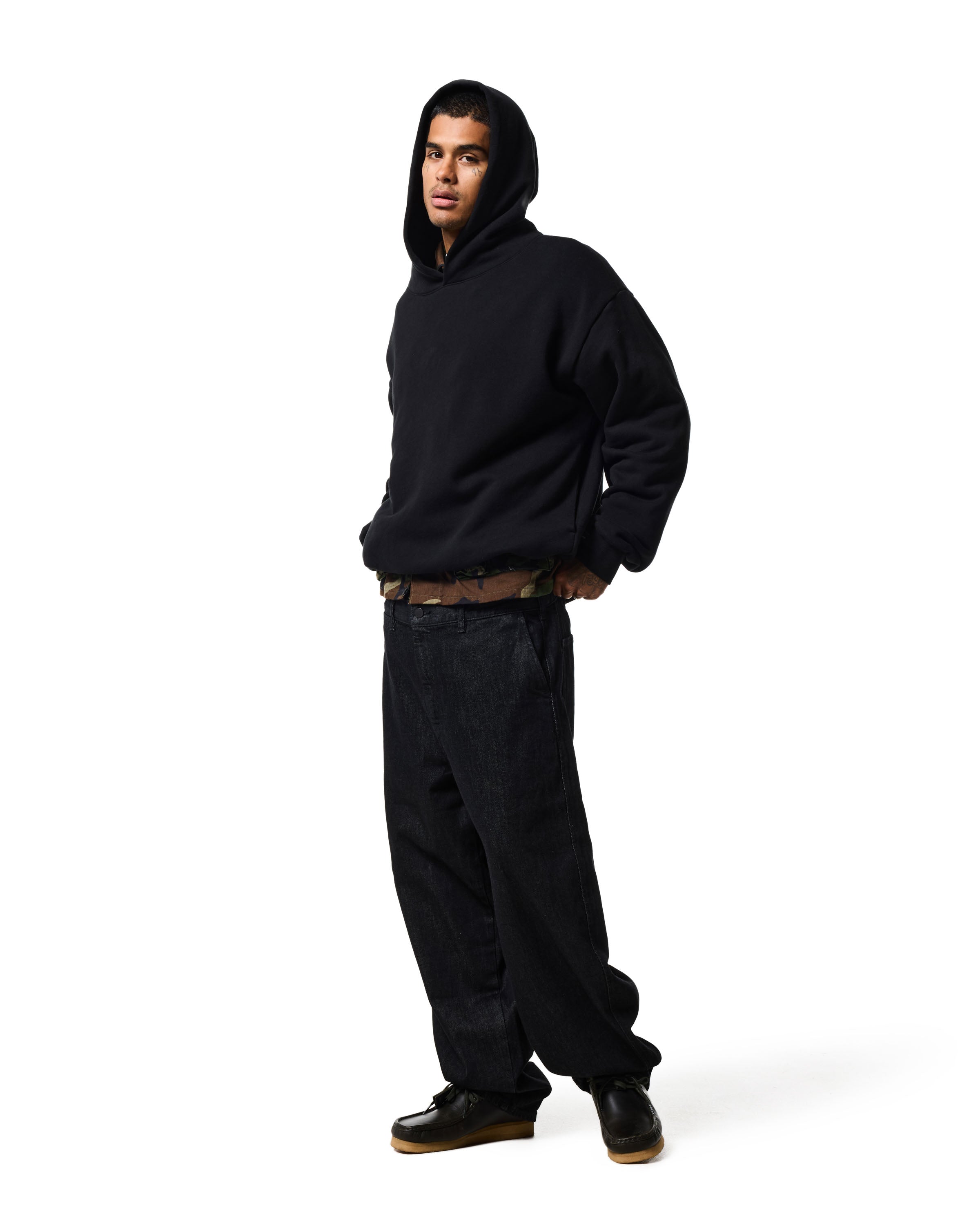 380 HIDDEN SIDE POCKET HOODIE - JET BLACK