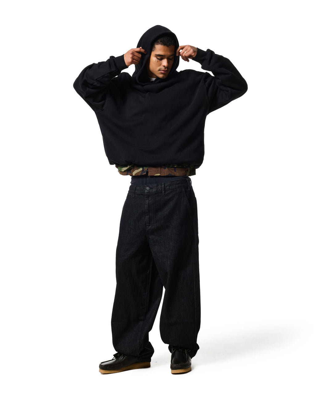 380 HIDDEN SIDE POCKET HOODIE - JET BLACK