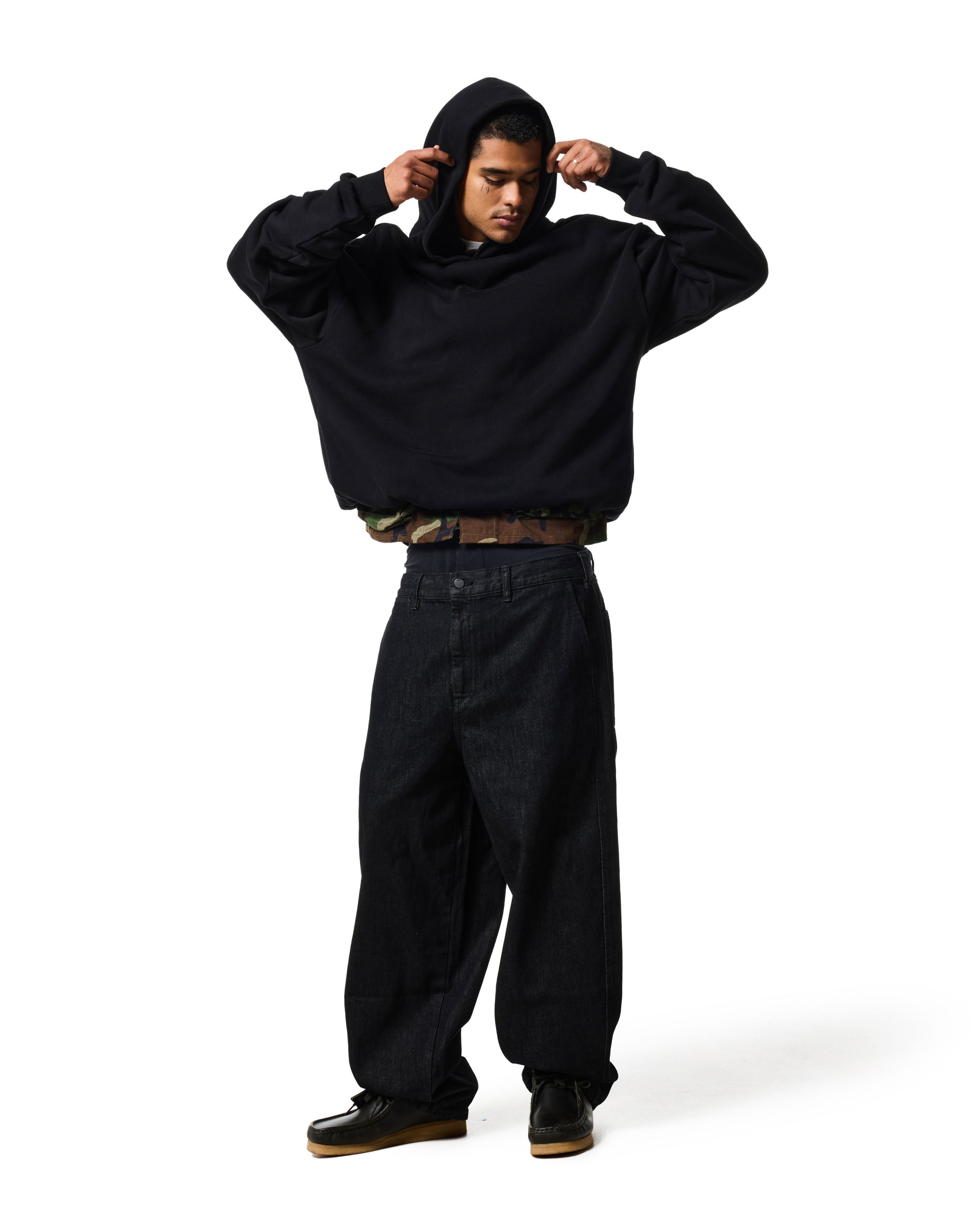 380 HIDDEN SIDE POCKET HOODIE - JET BLACK