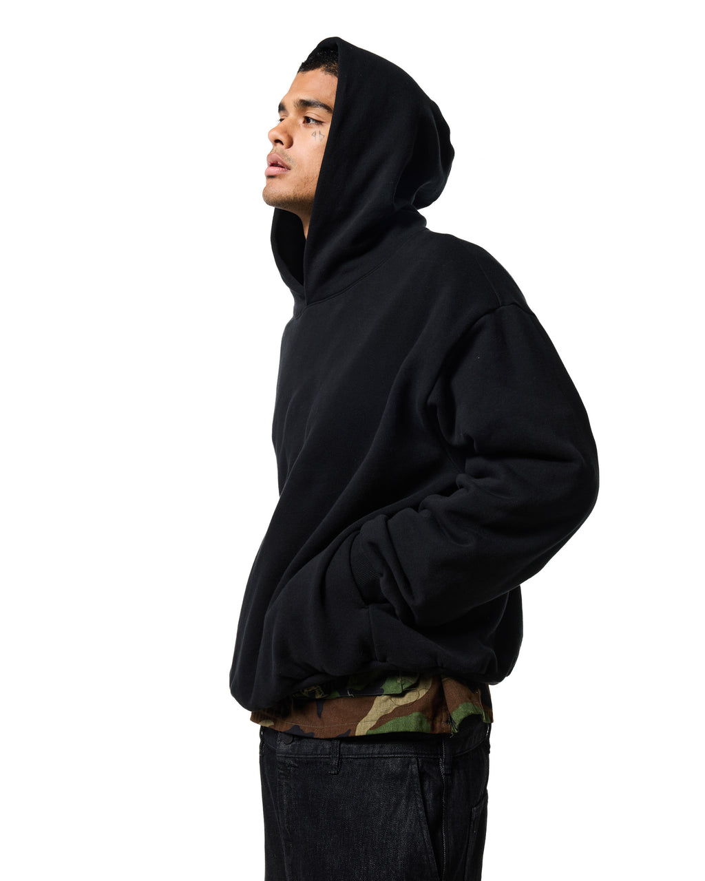 380 HIDDEN SIDE POCKET HOODIE - JET BLACK