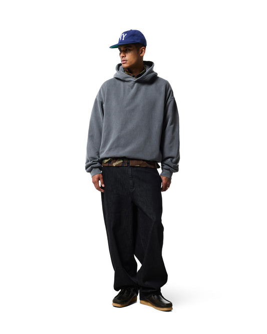 380GSM HIDDEN SIDE POCKET HOODIE - VINTAGE BLACK