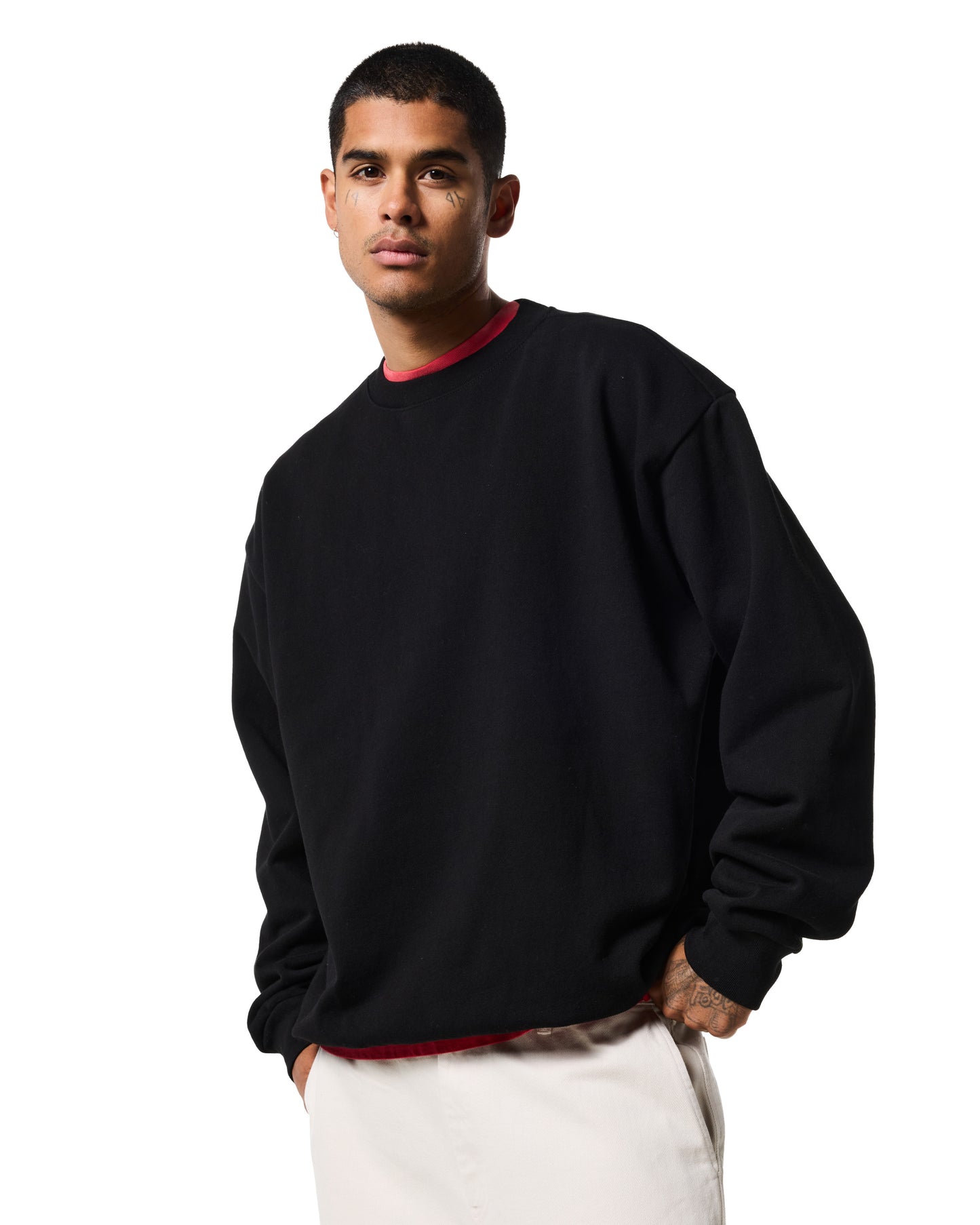 380GSM CREWNECK SWEATSHIRT - CAVIAR