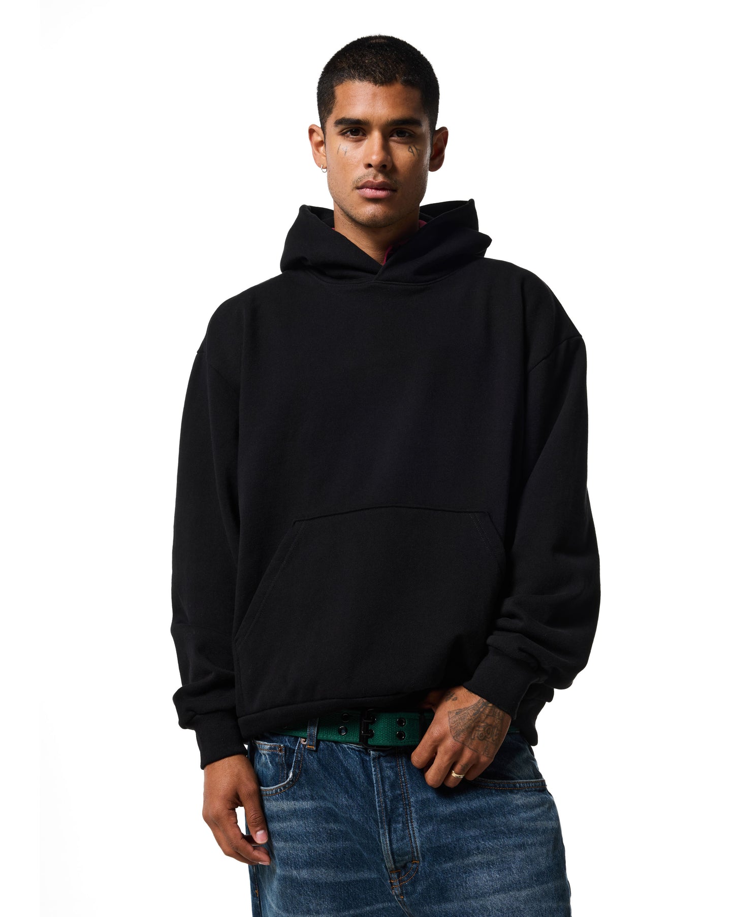 470GSM HEAVYWEIGHT HOODIE - JET BLACK