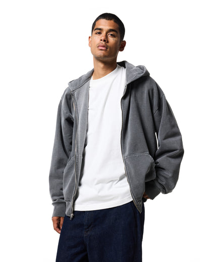 470GSM ZIP UP HOODIE - VINTAGE BLACK
