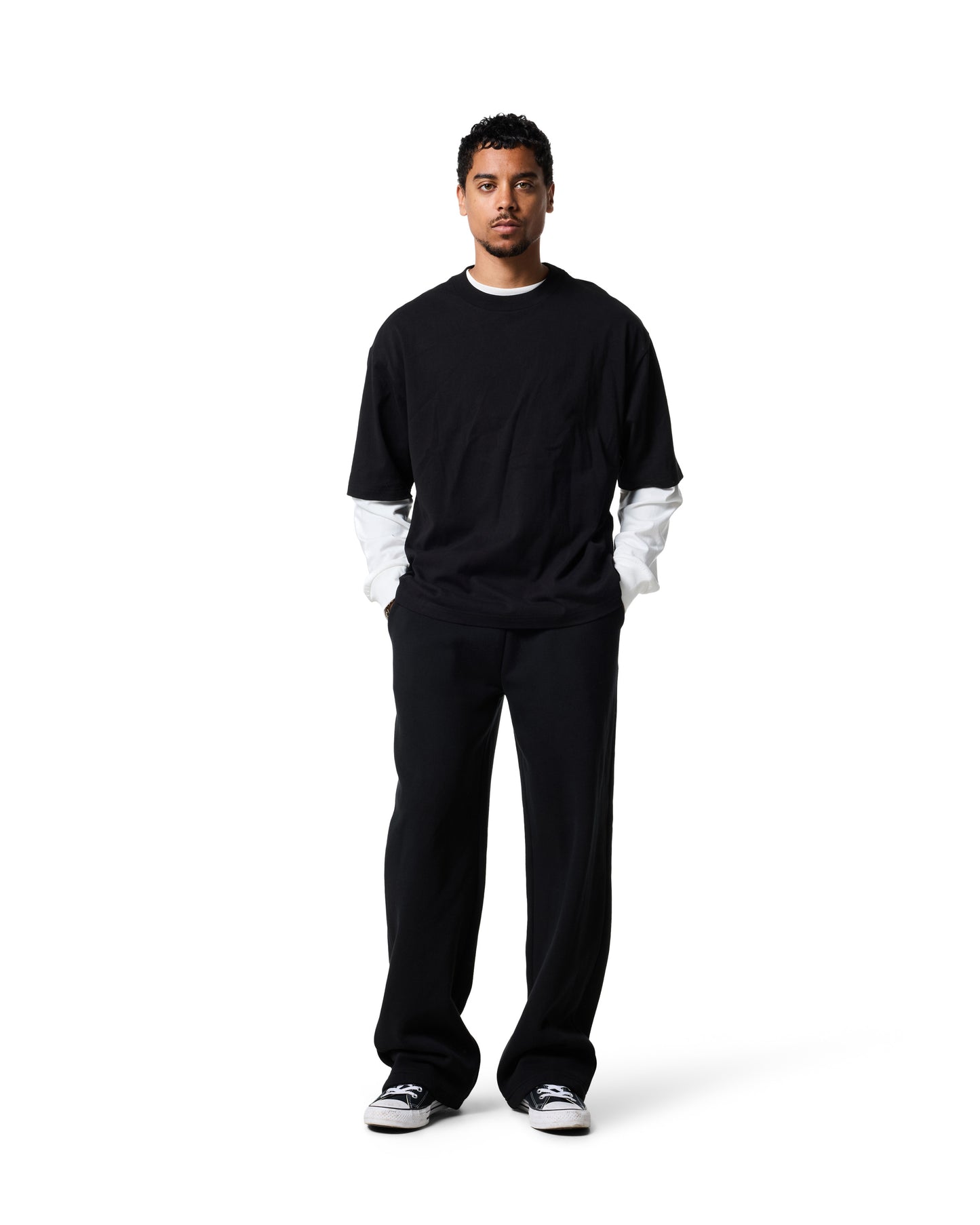 380GSM OPEN LEG SWEATPANT - Caviar