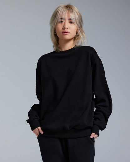 FLEECE CREWNECK 470GSM - JET BLACK