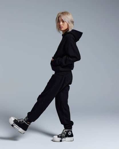 FLEECE HOODIE 380GSM - CAVIAR