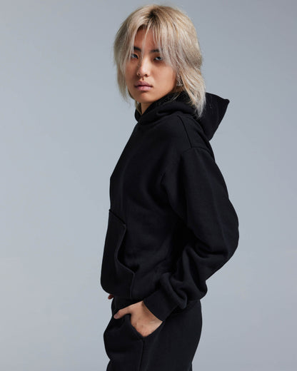 FLEECE HOODIE 380GSM - CAVIAR