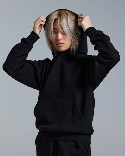 FLEECE HOODIE 380GSM - CAVIAR