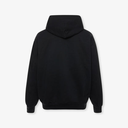 FLEECE HOODIE 470GSM - JET BLACK