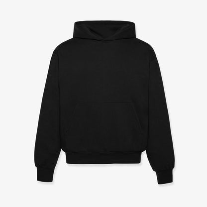 FLEECE HOODIE 330GSM - JET BLACK