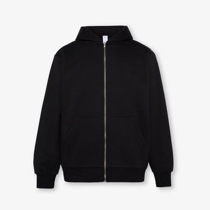 FLEECE ZIP-UP HOODIE 380GSM - CAVIAR